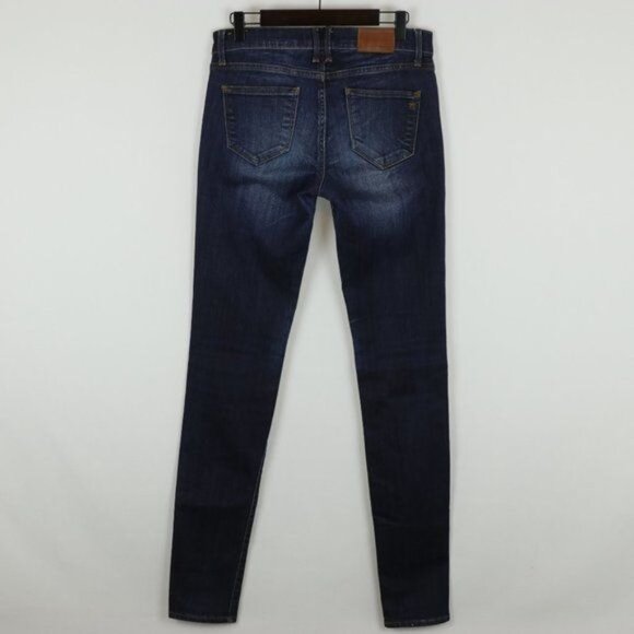 Madewell Women's Size 27 Blue Mid Rise Tall Inseam Distressed Skinny Jeans - Picture 3 of 11